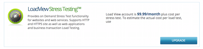 Image of LoadView testing - $9.99/mo + load test costs of each test